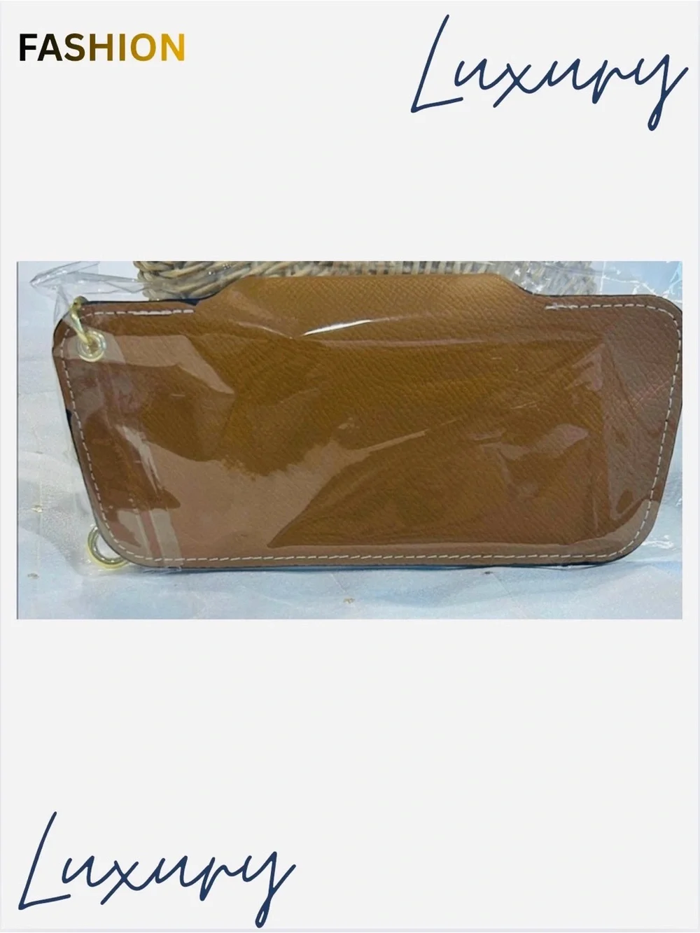 A-1BX: EYEGLASS CASE: Monogram Whit/Multicolored w/Golden Chain w/Clasp, NWOT